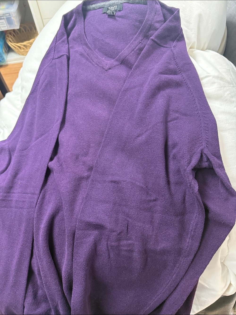 Alfani Men's Deep Purple V-Neck Sweater